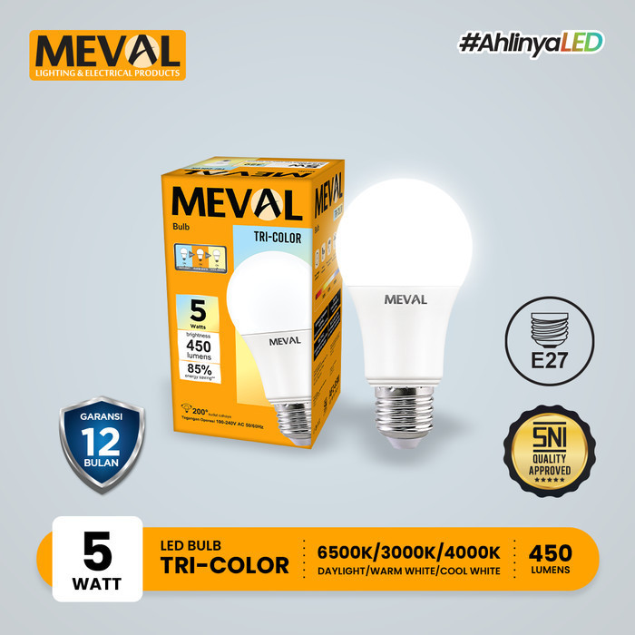 MEVAL Lampu LED Bulb Tri Color